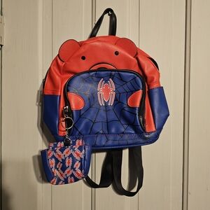 Kids Red & Blue Spider Backpack with Coin Pouch